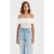 Off-Shoulder Gerimpelde Bodycon Crop Top