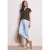 Street One Dames Blouse met losse schouders en gespleten hals in Bruin