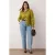 Trendyol Curve Dames Groen Bloemen Lang Regular fit Grote maten Overhemden