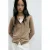 Mango gebreid vest met wol – lichtbruin