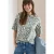 Cecil Dames Sweater met korte mouwen en leoprint in Beige