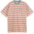 Scotch & Soda Yarn Dye Stripe Pocket T-shirt Peach Green Multistripe