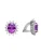 Luxenter Oorbellen ‘Dinoc’  roodviolet / zilver / transparant