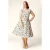 Topvintage Exclusive ~ Ella Floral swing jurk in wit en multi