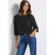 Street One Dames Bedrukte blouse met elastische zoom in Zwart