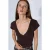 V-hals Geribbelde Slanke Fit Blouse