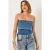 Gestructureerde Strapless Geribbelde Crop Top