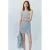 Mango one shoulder geruite zomerjurk – lichtblauw