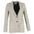 Victoria Beckham Enkelvoudig Gelaagd Blazer in Beige Katoen Tweed