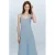Mango geruite midi zomerjurk – lichtblauw