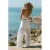 Bolina Island wide leg fit broek met ruches – wit