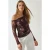 Asymmetrische Kraag Tulle Blouse