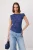TRENDYOLMİLLA Dames Donkerblauw Stippen Mouwloos Getailleerd Blouses