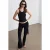 Hoge Taille Flared Jersey Broek met Strikdetail