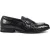 Zwarte veganistische leren loafer schoenen met dubbele monk strap voor heren