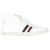 Moncler Monte Carlo Gestreepte Hoge Sneakers in Witte Leer
