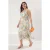 Trendyol Curve Dames Ecru Bloemen Midi Mouwloos Casual A-lijn Grote maten Jurk