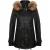 Dames warm leren parkajack met capuchon-Northwich