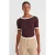 Dames Crop Slim-Fit Crew Neck T-Shirt