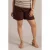 Yest Curve regular high waist casual short met linnen donkerbruin