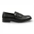 Heren instappers met franjes van imitatieleer in zwart, model monk strap.