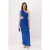 TRENDYOLMİLLA Dames Blauw Effen Maxi Mouwloos Recht Avond & Gala Jurk