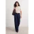 TRENDYOLMİLLA Dames Donkerblauw Effen Wijde pijp Normale taille Jeans