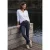 Jeans met Mid Waist-taille en Straight Leg-pijpen in casual pasvorm