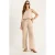 V-hals Katoenen Blouse-Broek Twee-Piece Set