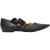 Versace Tribute Logo Ballerina Flats in Zwart Leder