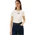 Tommy Jeans Dames-T-shirt met strass-logo, normale pasvorm (Antiek Wit)