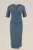 WE Fashion – Dames Midi jurk met plooidetail – Grijsblauw – Viscose –