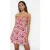 TRENDYOLMİLLA Dames Meerkleurig Bloemen Kort / Mini Mouwloos Strandkleding Skater Strandjurken