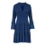 Blauwe jersey gestreepte jurk