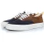 Gesloten suède sneakers in bruin en blauw