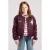 America Today baseball jacket met patches en backprint – donkerrood