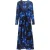 Ted Baker Rozeen Mesh Midi-jurk Met Lange Mouwen En Print In Blauw