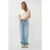 EsQualo Blouse R-neck Satin Look Off White