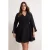 Trendyol Curve Dames Zwart Gestreept Kort / Mini Lang Casual A-lijn Grote maten Jurk
