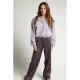 LOOXS 10sixteen relaxed fit gestreepte sweatpant met panterprint – antraciet