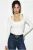 Slim Fit Lange Mouwen Vierkante Kraag Blouse
