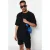 TRENDYOL MAN Heren Zwart Effen Kort Oversized T-shirts