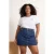 Trendyol Curve Dames Ecru Grafisch Kort Regular fit Grote maten T-shirts