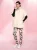 heine Broek  taupe / oudroze / zwart / wit