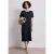 Street One Dames Midi-jurk met korte mouwen en splitdetail in Blauw