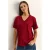 Comfort Fit V-hals Gekamd Katoenen T-Shirt