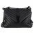 Saint Laurent Chevron Quilted Medium College Top Handle Bag in zwart leer