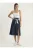 Hoge Taille Midi Rok met Split