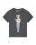 Watapparel Shirt ‘Hipster Cat with Moustache’  donkergrijs / gemengde kleuren