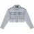 Malelions Women Cropped Denim Jacket | Light Blue